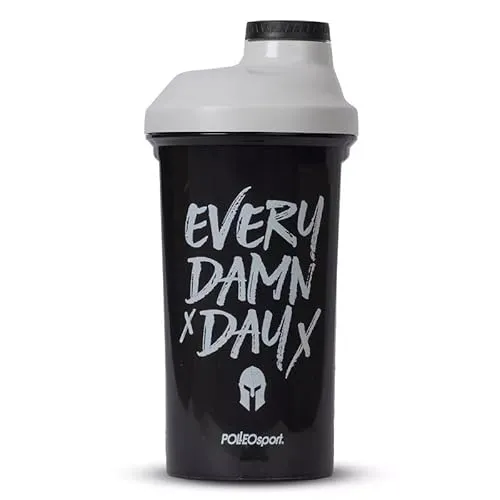 Shieldmixer Damn Day Protein-Shaker 600ml - Trinkflasche für Eiweiß- & Sportgetränke - Shake-Becher - Gym-Zubehör - Schwarz - Defender Classic