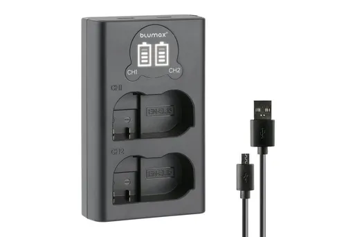 Blumax Dual LCD Ladegerät, für Nikon EN-EL15 USB-C Kamera-Ladegerät