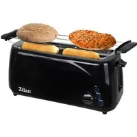 Zilan Toaster ZLN-2713 - 2 lange Schlitze für 4 Scheiben - Toaster mit 1400 W Leistung, 5-stufiger Bräunungsgradregelung und praktischem Brötchenaufsatz - ideal für ein perfektes Frühstück!