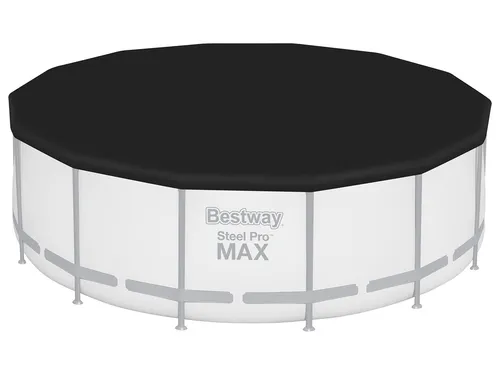Bestway Abdeckplane für runde Pools 401cm - Ideal für Bestway Stahlwandpools und Frame Pools, schützt effektiv vor Schmutz und UV-Strahlen, langlebig aus PVC-Material gefertigt.