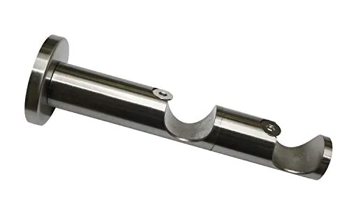 Gardinia Kombiträger 2-Lauf offen für Ø 25/25 mm Edelstahl-Optik 8/6 cm