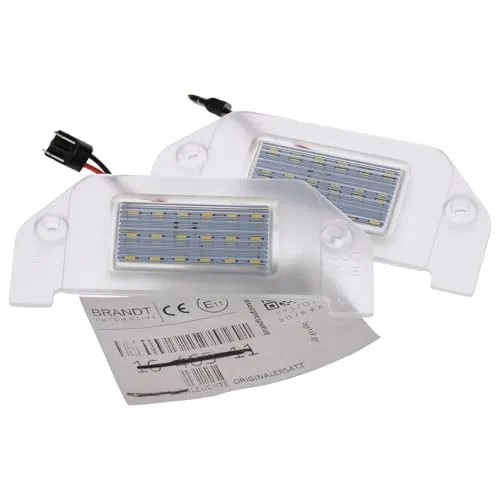 BRANDT Kennzeichenleuchten +Kabel LED kompatibel mit Chrysler 200 I JS 11-13 300 I LX 05-10 300 II LD 11-14 Sebring III JS Dodge Avenger II JS Challenger III Charger VI VII Dart VI PF Magnum LX 05-08