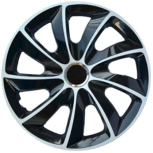 Radzierblende STIG EXTRA schwarz/weiß 15 Zoll 4er Set - Radkappen für 15 Zoll Räder, robust und langlebig – perfekter Schutz für Ihre Felgen.