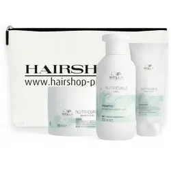 Wella Professionals Nutricurls Curls Geschenkset - Haarpflegeset für lockiges Haar: Shampoo, Conditioner und Maske gegen Frizz, angereichert mit Jojobaöl für definierte Locken und Wellen – inklusive Kosmetikbeutel gratis!