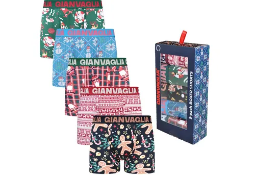 Rungassi Boxershorts Weihnachts Boxershorts Herren 5er Set Premium Stretch Baumwolle