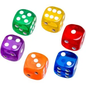 Philos Würfel 7272, transparent, bunt, 50 Würfel, 50 Stück von Philos