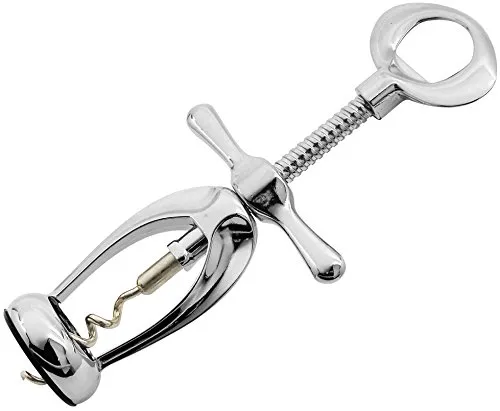 Fackelmann Glockenkorkenzieher, Öffner mit Rotor-Funktion, 2in1 - auch als Kapselheber geeignet (Farbe: Silber), Menge: 1 Stück
