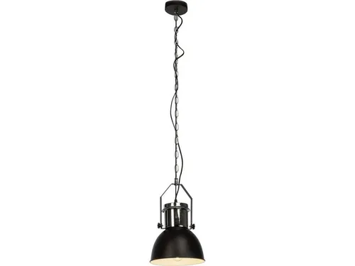 Pendelleuchte 1-flammig Ø 23 cm schwarz/chrom - Deckenlampe im modernen Design, ideal für stimmungsvolle Beleuchtung in Wohnräumen, elegante Kombination aus Schwarz und Chrom.