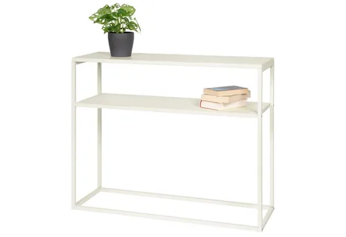 bremermann Konsolentisch mit Ablage (cremeweiß) - Konsolentisch fürs Wohnzimmer, modernes Industriedesign mit stabiler Ablage für Dekoration, leicht aufzubauen und ideal für kreative Gestaltungsmöglichkeiten.
