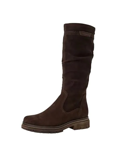 Tamaris Langschaftstiefel mit Blockabsatz und slouchy Falten - Stylische Langschaftstiefel für den Herbst. Mit praktischem Reißverschluss und komfortablem Touch-it-Soft-Fußbett für besten Tragekomfort. Ideal für verschiedene Outfits, von rockig bis elegant.
