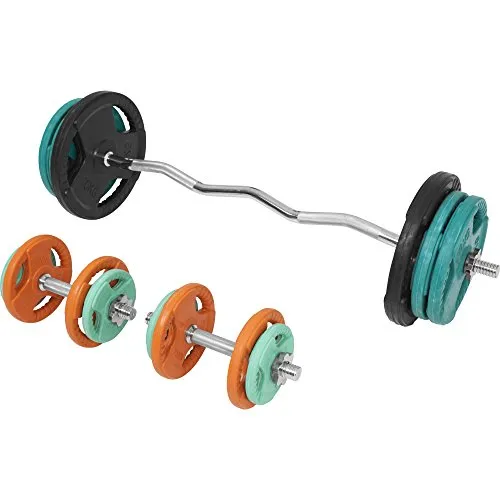 GORILLA SPORTS Hantel-Set 70 kg mit SZ Curlstange - Hantelset für effektives Krafttraining, gelenkschonend durch geschwungene SZ-Stange und Gusseisen-Gummiüberzug für sicheren Halt. Ideal für vielseitige Übungen zu Hause.