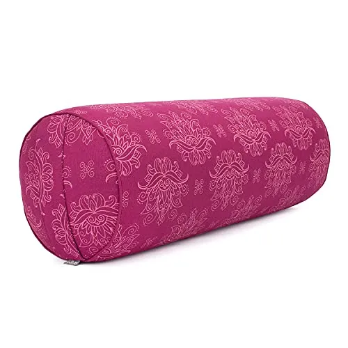 Bodhi Yoga Bolster Ø 23 cm | Maharaja Collection - Yoga-Augenkissen mit abnehmbarem, waschbarem Bezug aus 100% Baumwolle und anpassbarer Dinkelhülsenfüllung für optimale Unterstützung in Restorative & Yin Yoga.