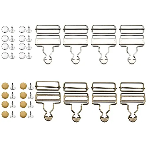 OMIGA 8 Sätze Latzhosenschnallen Schnallen mit Schiebeschnalle Rechteckiger Schnalle Einstellbar Metallspange Schnallen Stilvoll und Langlebig für DIY-Kleidung Latzhosenkleider (Silber/Bronze)