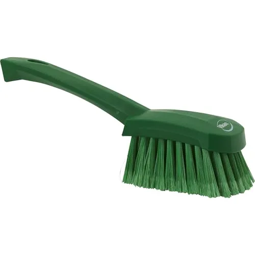 Vikan 41942 Soft/Split Bristles, Washing / Sweeping, Hand Brush, Short Handle, 270mm (Green)