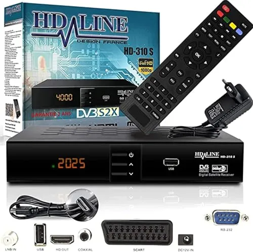 Hd-line 310 Full HD Satelliten Receiver - TV-Receiver mit Full HD 1080p, zwei USB-Anschlüssen und einfacher Installation für ein erstklassiges Fernseherlebnis.