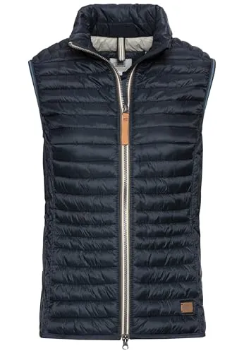 camel active Damen Steppweste aus recyceltem Polyamid Dunkelblau - Funktionsjacke aus recyceltem Polyamid, wasserabweisend und winddicht, ideal für aktive Frauen, mit praktischem Doppelreißverschluss und zwei seitlichen Einstecktaschen.