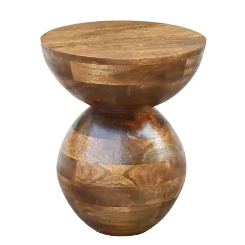 Wohnling Beistelltisch Mango Massivholz 35cm Natur Rund