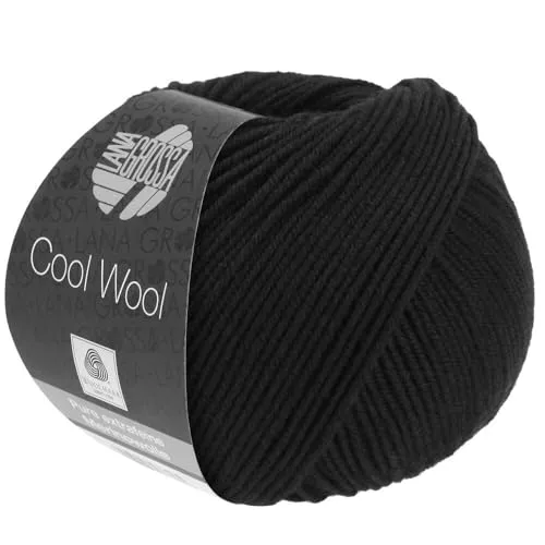 LANA GROSSA Cool Wool Uni | Extrafeine Merinowolle waschmaschinenfest und filzfrei | Handstrickgarn aus 100% Schurwolle (Merino extrafein) | 50g Wolle zum Stricken & Häkeln | 160m Garn FB 433
