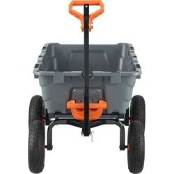 SucceBuy-Muldenkipper – Poly-Gartenwagen mit Stahlrahmen, 1200 lbs Kapazität, 6,48 cu.ft, 2-in-1-Umbaugriff, Mehrzweckschubkarre mit 13-Zoll-Reifen