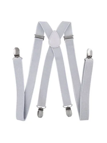 axy Hosenträger Herren Hosenträger mit Glitzerfäden 4 Stabile Clips X-Form 2,5cm Breit verstellbar und elastisch 120cm Lang