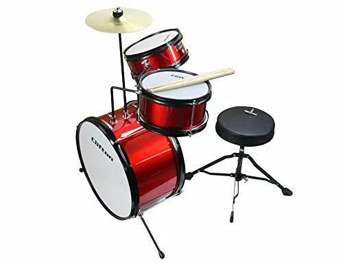 Clifton Kinderschlagzeug Junior Drum, rot, 3-St. schwarz von Clifton