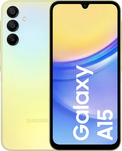 Samsung A155F DSN Galaxy A15 - Simlockfreies Handy, 128GB Speicher und 4GB RAM in Gelb, langlebig und robust für den täglichen Einsatz