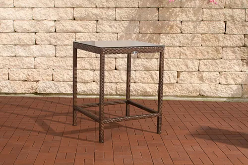 TPFGarden Gartentisch Alina - Hochwertiger Stehtisch für Garten und Balkon - Stabiler Outdoor Bartisch aus UV-beständigem Polyrattan mit eleganter Klarglasplatte. Ideal für entspannte Stunden im Freien - Maße: 84x84x110,5 cm, Farbe: braun-meliert.