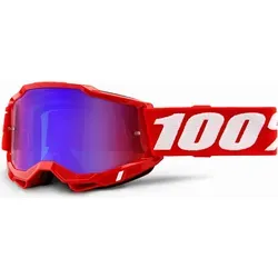 100% Accuri 2 Extra MTB Moto Brille Blau-Weiß - Sportbrillen mit 17,5% größerem Sichtfeld, weichem Gesichtsschaum und verbessertem Komfort für optimale Leistung beim Mountainbiken.