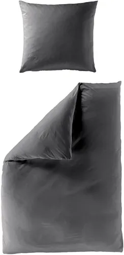 BIERBAUM Bettwäsche Elegant uni, Mako-Satin, 2-teilig - Bettwäsche-Set aus 100% Baumwolle, pflegeleicht und mit verdecktem Reißverschluss, ideal für stilvolle Schlafzimmer.