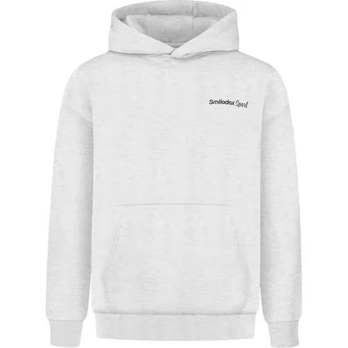 Smilodox Hoodie Fortes Oversize grau M - Stylischer Oversize Hoodie in Grau Melange, gefertigt aus 65% Baumwolle und 35% Polyester. Ideal für lässige Outfits und bequemes Tragen. Maschinenwaschbar für einfache Pflege.
