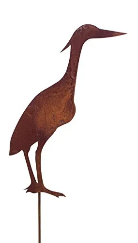 Vosteen Gartenstecker Fischreiher 90cm Metall Rost