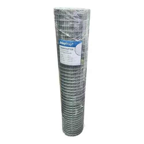 KrapTrap Volierendraht 25x25 - 12m x 1m verzinkt - Maschendraht für vielseitige Anwendungen, feuerverzinkt und stabil mit 1,7 mm Drahtstärke. Ideal für Vogelkäfige, Hochbeete und als Schutz vor Nagern.