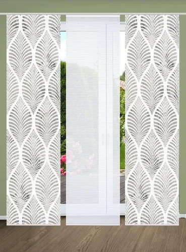 HOME in green Schiebevorhang grau - Eleganter Schiebevorhang aus hochwertigem Synthetik, Maße: 60x245 cm, ideal für stilvolle Fensterdekoration. Profitieren Sie von unserem 10€ Willkommens-Gutschein bei Newsletter-Anmeldung!