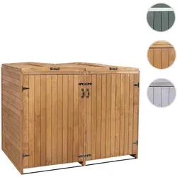 HW Mülltonnenbox HWC-H74 XL 2-4er aus FSC-braunem Holz