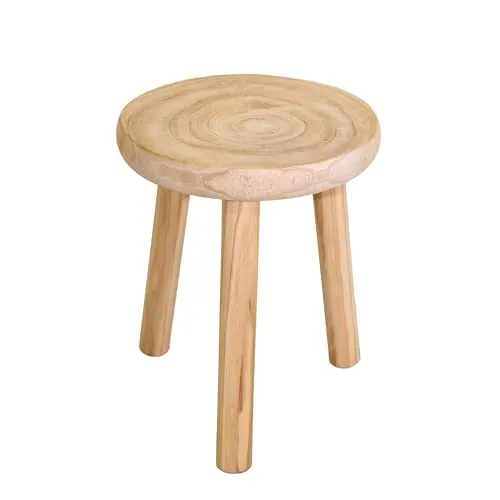 Spetebo Holz Blumenhocker - Stabiler Deko Hocker mit 3 Beinen - Blumentreppen: Naturbelassener Holz Blumenhocker mit stabilen 3 Beinen, ideal für Pflanzen oder als dekorativer Beistelltisch in Ihrem Zuhause.