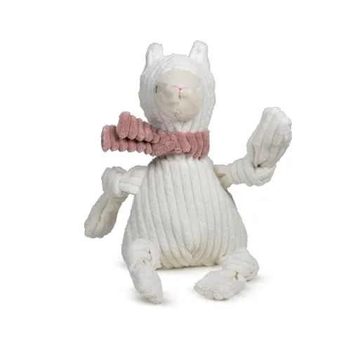 HuggleHounds Wild Things Llama Knottie - Großes Hundespielzeug - Langlebiges und buntes Kauspielzeug für Hunde, ideal zum Apportieren und Spielen. Mit mehreren Quietschern sorgt es für interaktive Stunden und fördert die Bindung zwischen Hund und Halter.