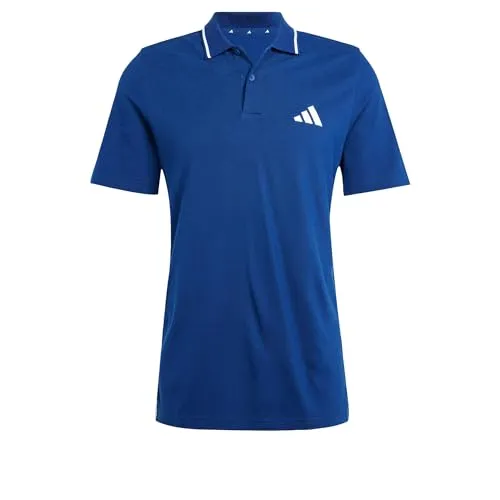 adidas Herren Essential Three Stripes Pique Polo Shirt - Poloshirt aus 100% Baumwolle, regulärer Schnitt mit stylischem Polokragen und seitlichen Schlitzen für optimalen Tragekomfort.