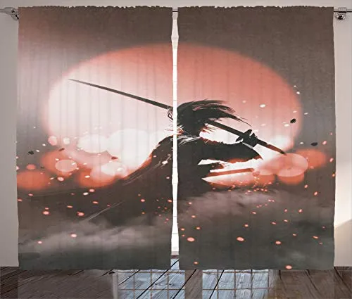 ABAKUHAUS japanisch Rustikaler Vorhang, Samurai Japan von Abakuhaus