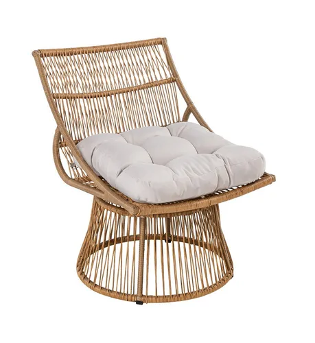 CHILLROI Korbsessel Rattan mit Sitzpolster