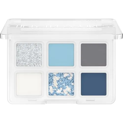Produktbild Catrice Tiny Treasures Eyeshadow Palette, Lidschatten, Nr. 040, Blau, 6 Blau-Töne, schimmernd, glitzernd, metallisch, vegan, ohne Mikroplastikpartikel, Nanopartikel frei, ohne Parfüm, 1er Pack (4.2g)