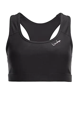 WINSHAPE Damen Functional Comfort SB102C Sport-BH mit herausnehmbaren Pads - Funktionsunterwäsche mit herausnehmbaren Pads für zuverlässigen Halt. Ultra weicher, elastischer Stoff mit temperaturregulierendem Effekt, ideal für Yoga, Pilates und Fitness. Umweltfreundlich!