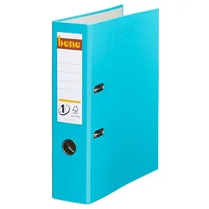 Bene 291400TÜ Ordner Standard A4 80 mm türkis - Extra starke No.1 Mechanik, optimale Stabilität und hohes Fassungsvermögen für Ihre Unterlagen