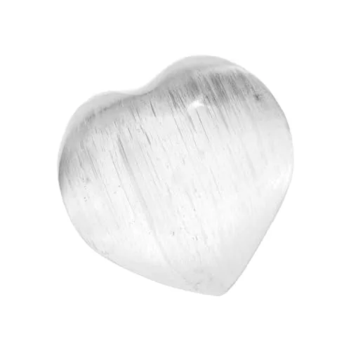 NKlaus Kleines Selenit Herz 5,5 cm – Handpolierter Heilstein für Schutz, Harmonie & Meditation, spiritueller Handschmeichler zur energetischen Reinigung & Chakra-Arbeit