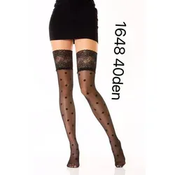 Damen Strumpfhose mit Overknees Optik 40 DEN für Frauen schwarz L/XL