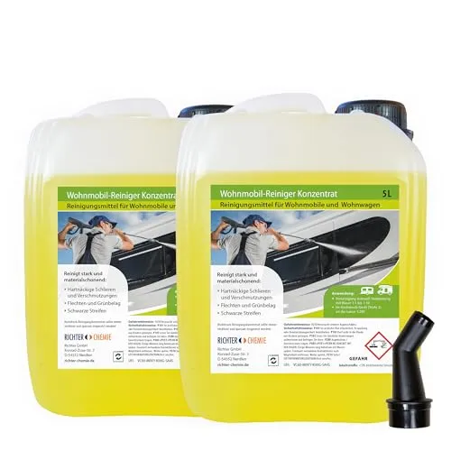Richter Chemie Wohnwagenreiniger außen | Hochwirksamer Caravan Außenreiniger für strahlend saubere Oberflächen | Wohnmobilreiniger | Caravanreiniger | Konzentrat | 2 x 5L Liter
