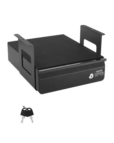 VEVOR Untertisch Schublade mit Regal - Praktische Schublade mit abschließbarem Design, ideal für zusätzlichen Stauraum unter dem Schreibtisch. Robustes Q235 Stahl für Langlebigkeit.