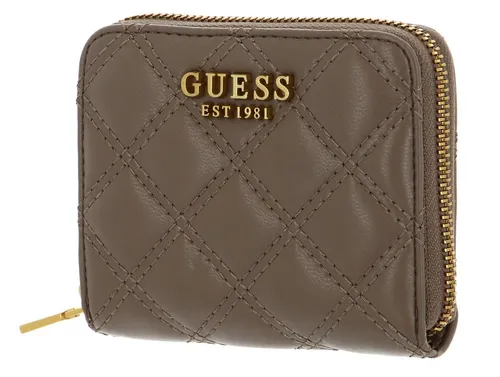 Guess Geldbörse Giully braun - Stylische Geldbörse aus hochwertigem Polyurethan in eleganter Rautenoptik. Kompakt und praktisch für den Alltag, mit Platz für Karten und Geldscheine. Ideal für modebewusste Frauen.