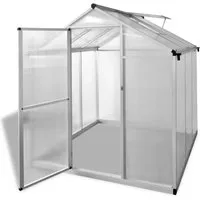 vidaXL Gewächshaus 43555 - 3,46 m² mit Wärmedämmung - Garten-Zubehör: Geräumiges Gewächshaus mit UV-resistenten Polycarbonatplatten und effektiven Dachfenstern für optimales Pflanzenwachstum.