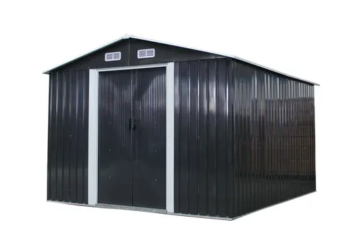 Metall Gartenhaus 257x312 cm mit Schiebetür