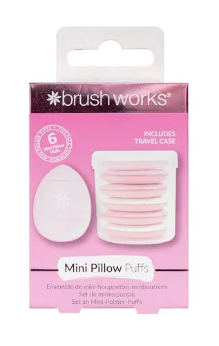 Brushworks Mini Pillow Puffs - 6 Pack